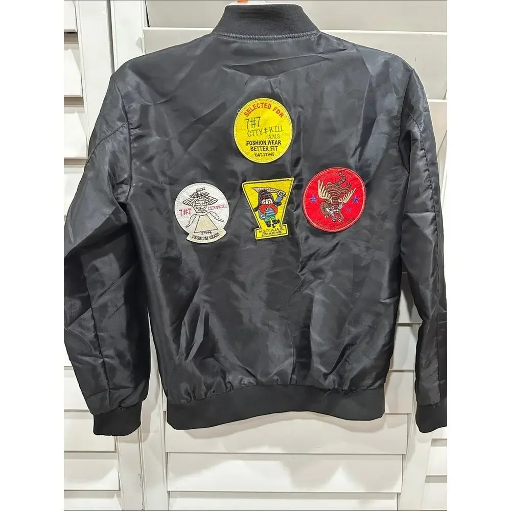 Copied - Black Patch Bomber Jacket - Men